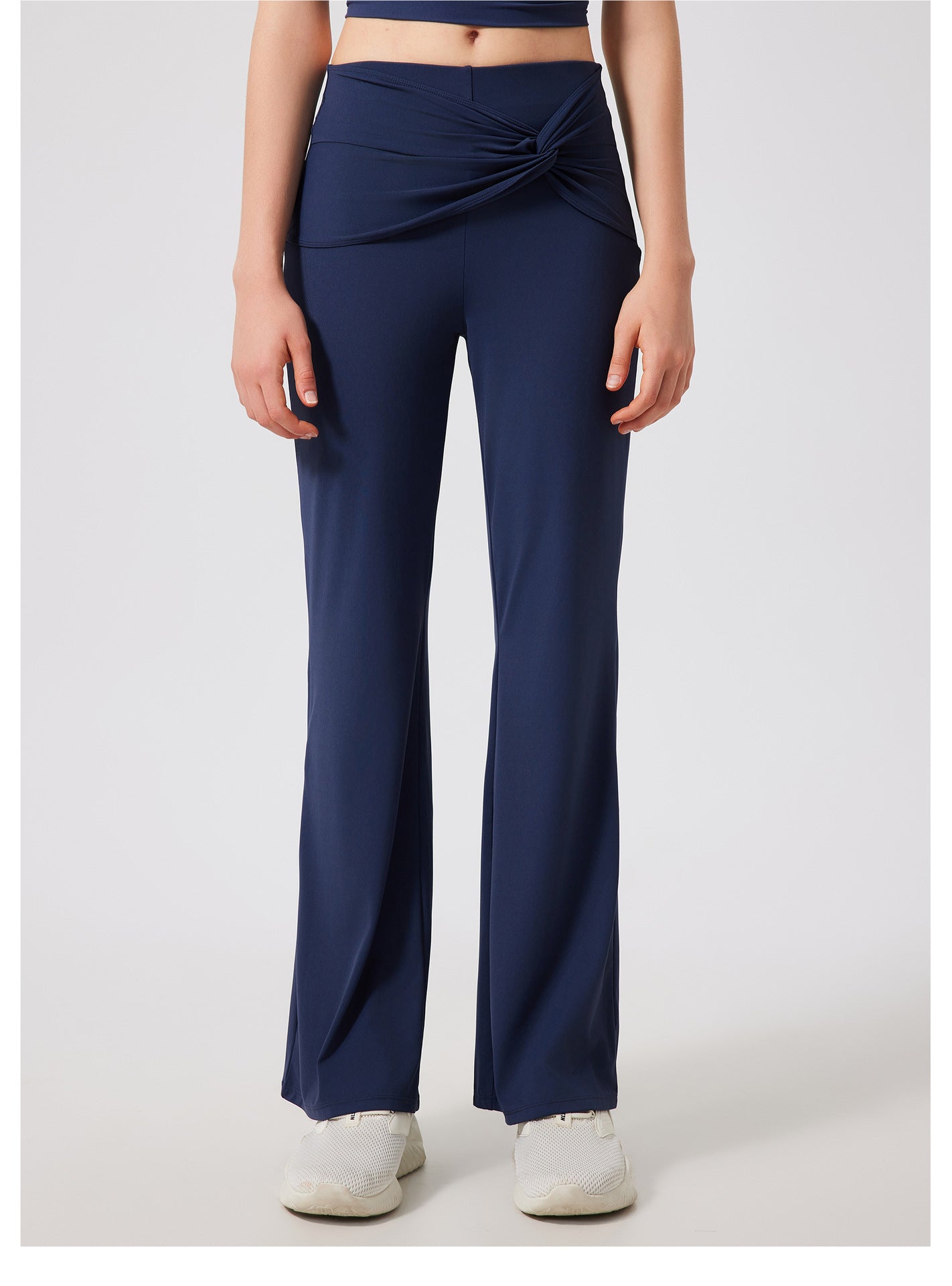 [P000026] 扭結寬鬆休閒直筒喇叭瑜伽褲